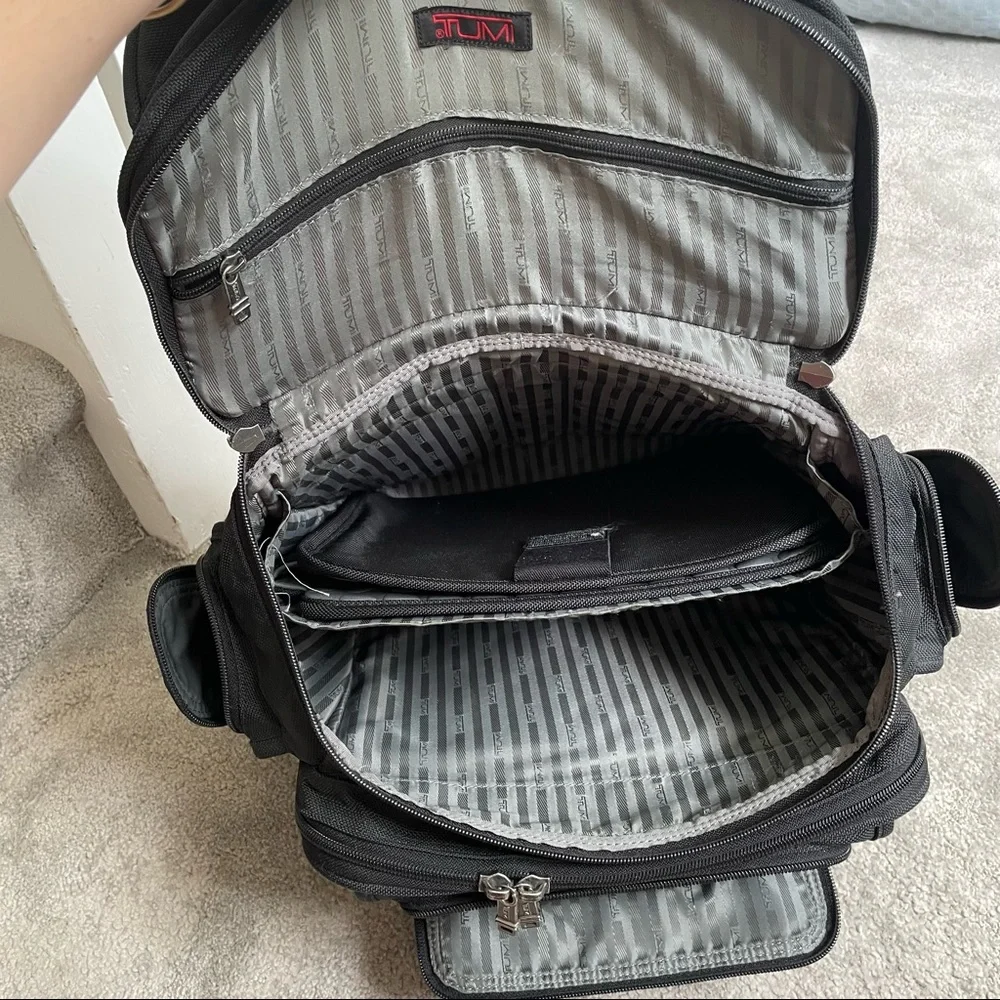 TUMI Unisex Black Ballistic Nylon Alpha Generation 4 Backpack Laptop Bag 26086D4